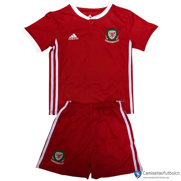 Camiseta Seleccion Gales Niño Primera equipo 2018 Rojo
